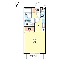アルファーネクスト高崎第8 1Kの間取図画像