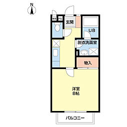ディアコート 1Kの間取図画像