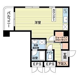 アサヒ商会アークプラザ 1DKの間取図画像