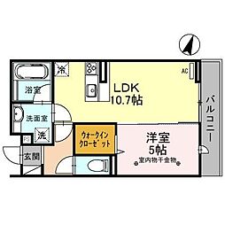 プランドール（富士見） 3階1LDKの間取り