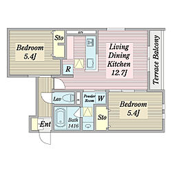 (仮称)W様ふじみ野市市沢3丁目計画 2LDKの間取図画像
