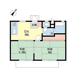 MハイムA 2DKの間取図画像