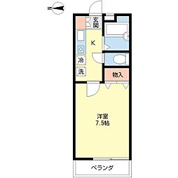 ウエスト・パサージュ 1Kの間取図画像