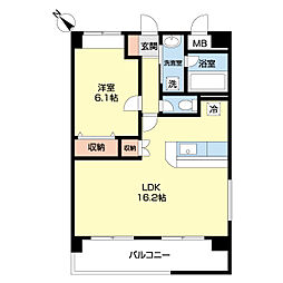 グランドアルパイン 1LDKの間取図画像