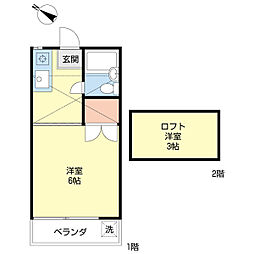 エミールパレス ワンルームの間取図画像