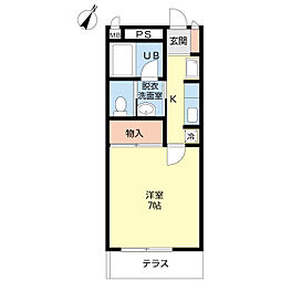 アルファネクスト東金第10 1Kの間取図画像