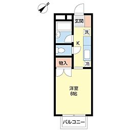 サン藍プラザ 1Kの間取図画像