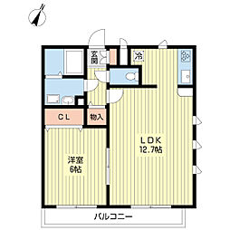 アスピラシオン1 1LDKの間取図画像