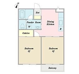 プリメーラ 2DKの間取図画像