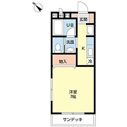 αNEXT東金第11壱番館 1Kの間取図画像