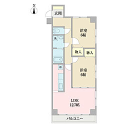 ローレルコート 3階2LDKの間取り