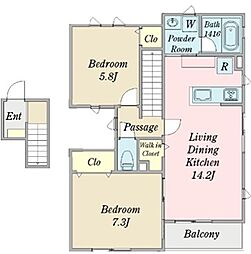 Luce 2LDKの間取図画像