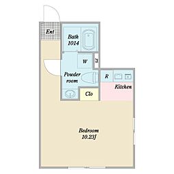 ＯＫｂａｓｅ戸田公園 2階ワンルームの間取り