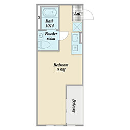 OKbase戸田公園 ワンルームの間取図画像