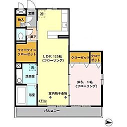ロイヤルヒルズ武蔵浦和A 1LDKの間取図画像