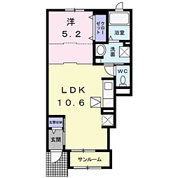 エアリーガーデン 1LDKの間取図画像
