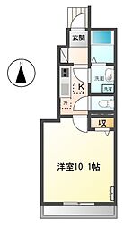 アローナ 1Kの間取図画像