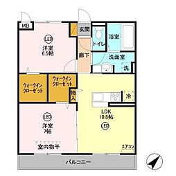 リリオコート 2LDKの間取図画像
