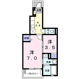 シャルマンメゾン 2Kの間取図画像