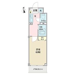 西川口プラザA 1Kの間取図画像