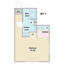 OKbase戸田公園 ワンルームの間取図画像
