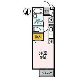 アメニティー大美野B ワンルームの間取図画像
