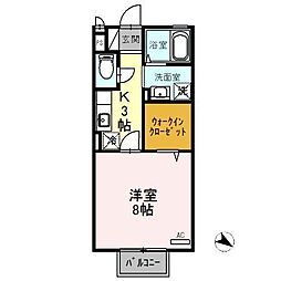グリーンハイツ西之町 1Kの間取図画像