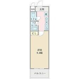 プロシード長居公園通 1Kの間取図画像