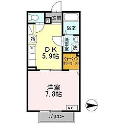 ユートピアもず 1DKの間取図画像