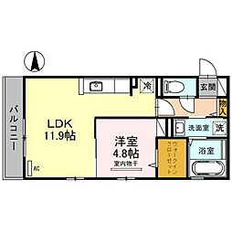 フェリーチェ鳳 1LDKの間取図画像