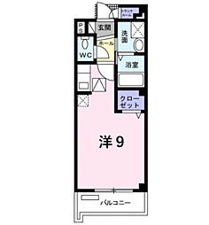 メゾンクレール ワンルームの間取図画像