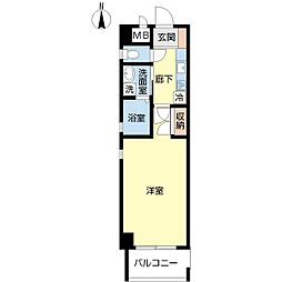 チェルキオ長居 1Kの間取図画像