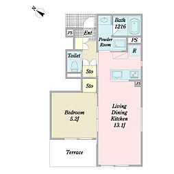 Ｎｏｒｔｅ　II 1階1LDKの間取り