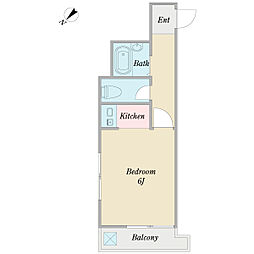 エミーナチェリー 1Kの間取図画像