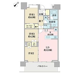 クレヴィア金沢八景THEBAY 3LDKの間取図画像