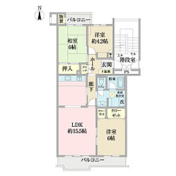 コーポ湘南大津1号棟 3LDKの間取図画像