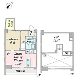 エミネンス 3階1LDKの間取り