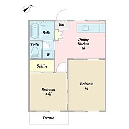 メゾンセピア 2DKの間取図画像