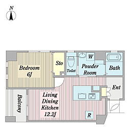 アイアージュ日野 1LDKの間取図画像