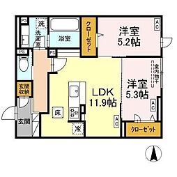 THE STATELY 子安町 2LDKの間取図画像