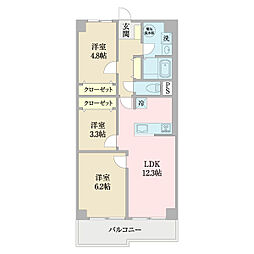 ネオコーポ八王子 3LDKの間取図画像