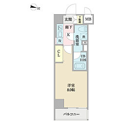 アンベリール亀戸パーク 1Kの間取図画像