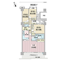 プレイシア 3SLDKの間取図画像