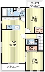 K.ラフィネ 2LDKの間取図画像