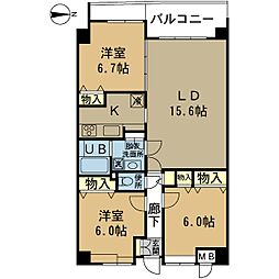 シャトー桃山台 3LDKの間取図画像
