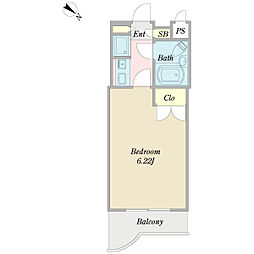 プロシード高田馬場 3階1Kの間取り