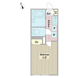 フェリーチェ北池袋 2階1Kの間取り