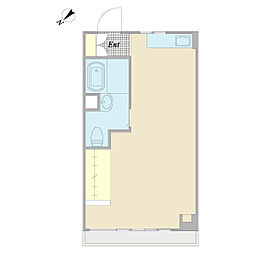 白樺マンション 5階ワンルームの間取り