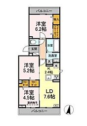 メゾン　シャルム 3階3LDKの間取り