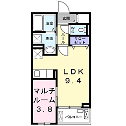 Ｄｏｍａｎｉ（ドマーニ） 2階1LDKの間取り